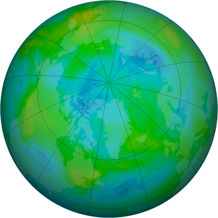 Arctic ozone map for 21 September 1984